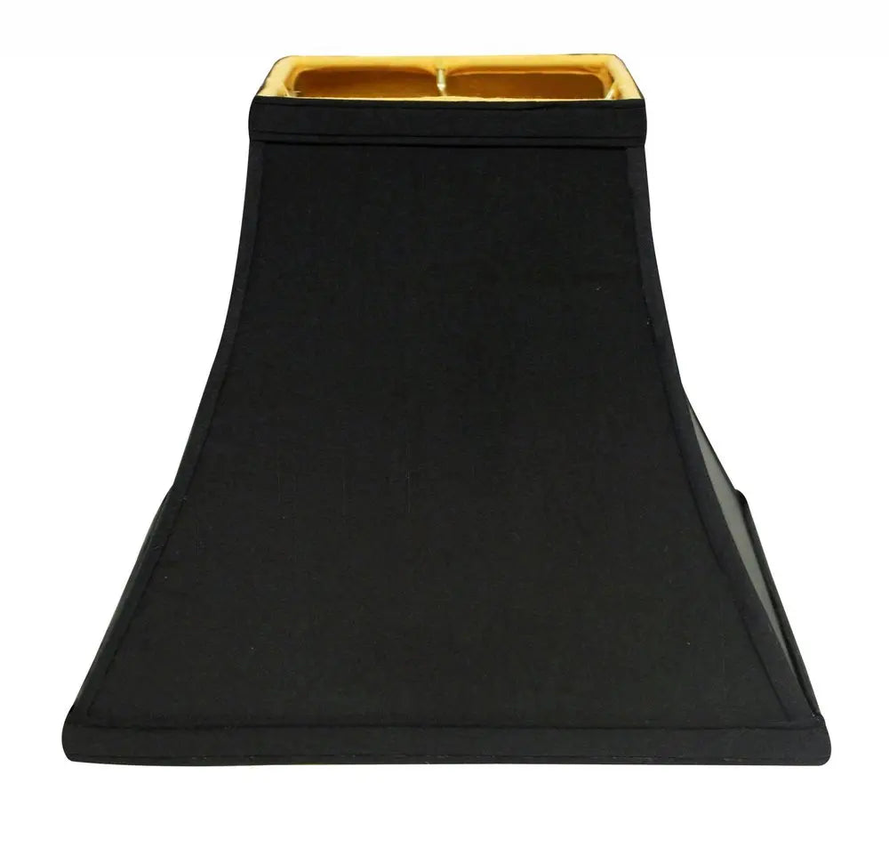Black Shantung Silk Square Lamp Shade HomeRoots