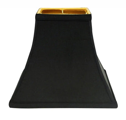 Black Shantung Silk Square Lamp Shade HomeRoots