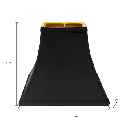 Black Shantung Silk Square Lamp Shade HomeRoots