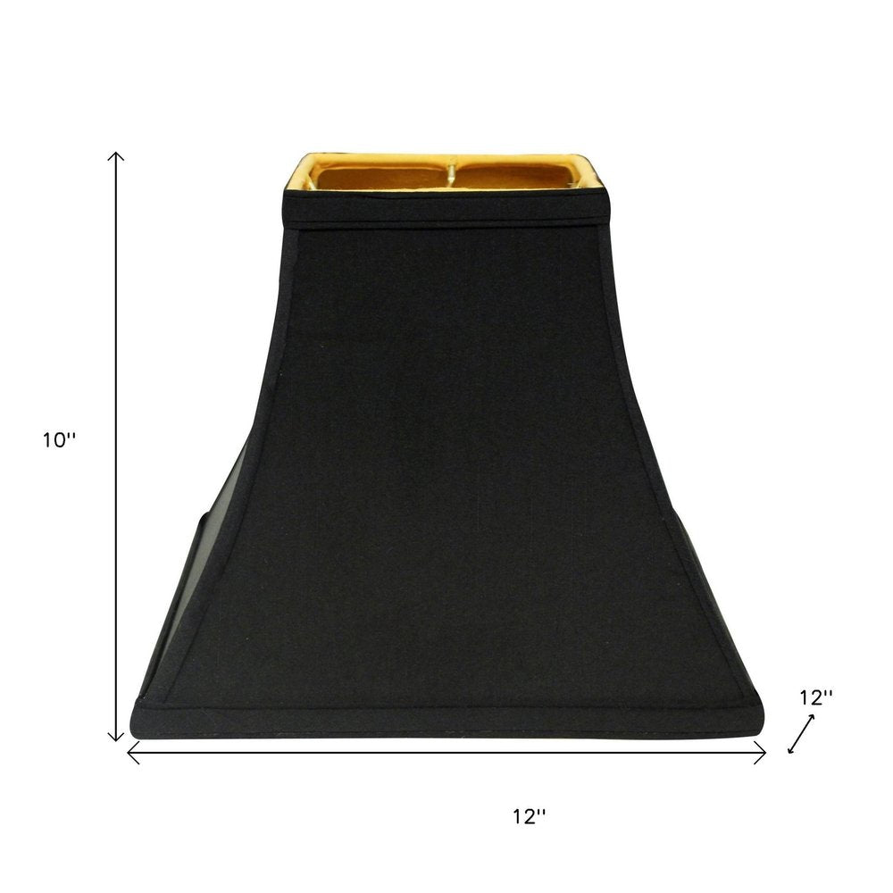 Black Shantung Silk Square Lamp Shade HomeRoots
