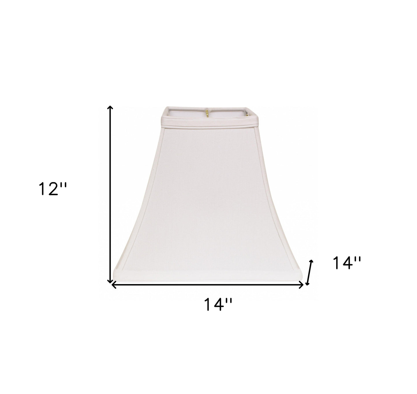 14" White Squre Bell No Slub Lampshade