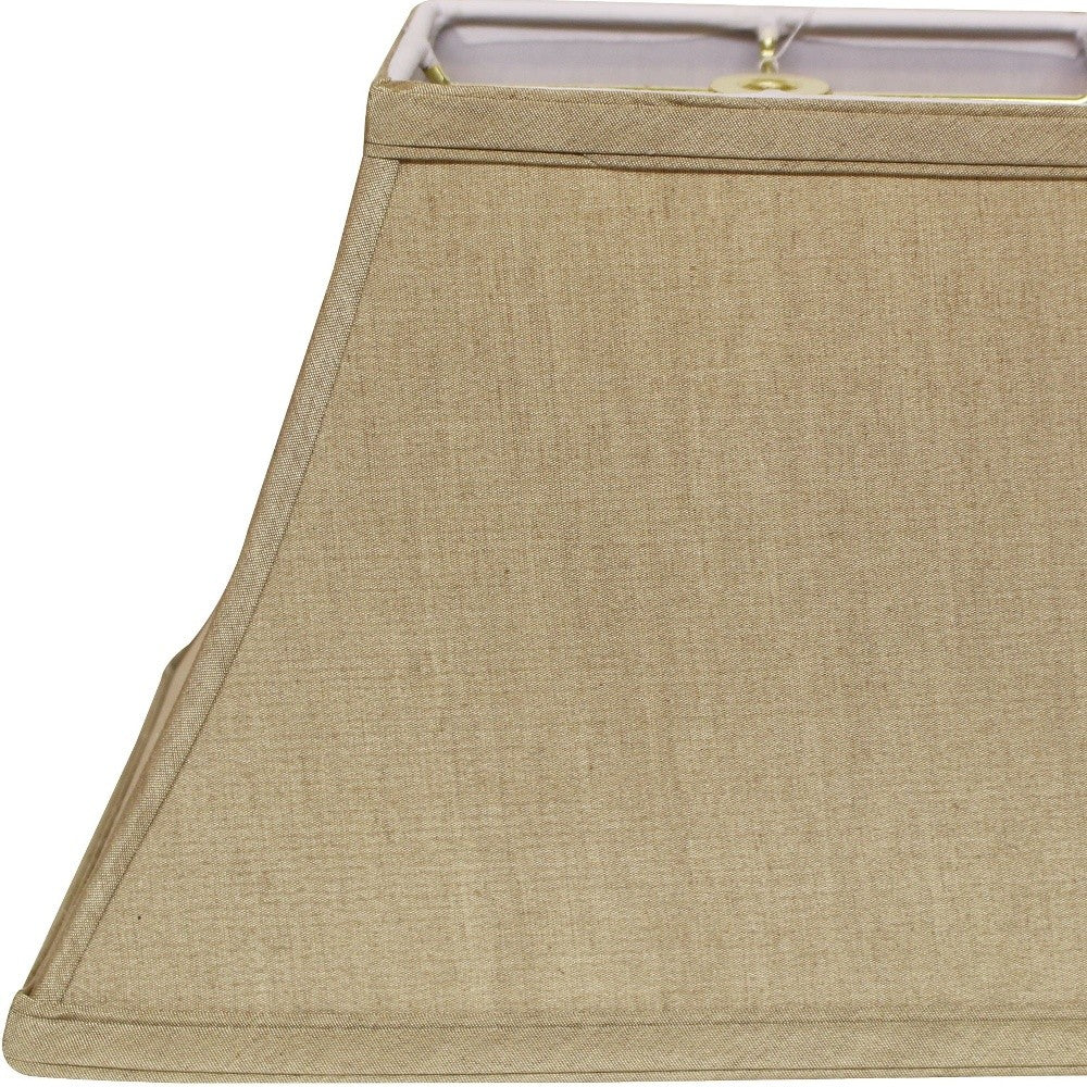 14" Pale Brown Rectangle Bell No Slub Lampshade