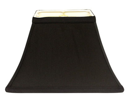 16" Black with White Lining Rectangle Bell Shantung Lampshade