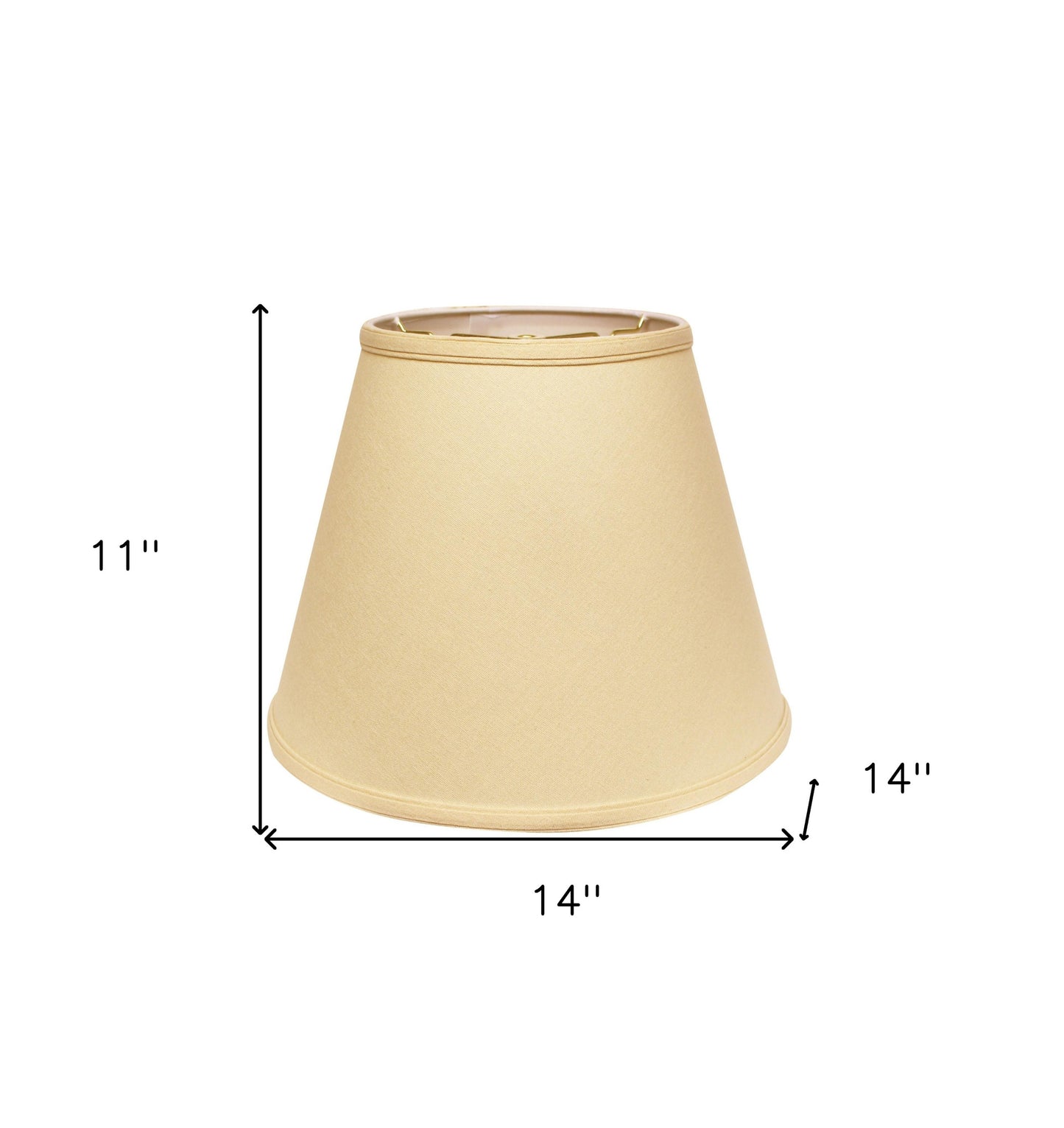 14" Parchment Biege Empire Deep Slanted Linen Lampshade - FurniFindUSA