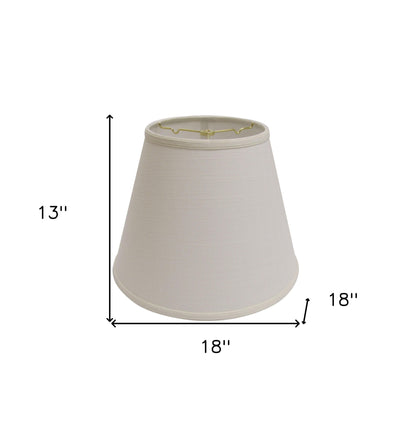 18" White Empire Deep Slanted Linen Lampshade