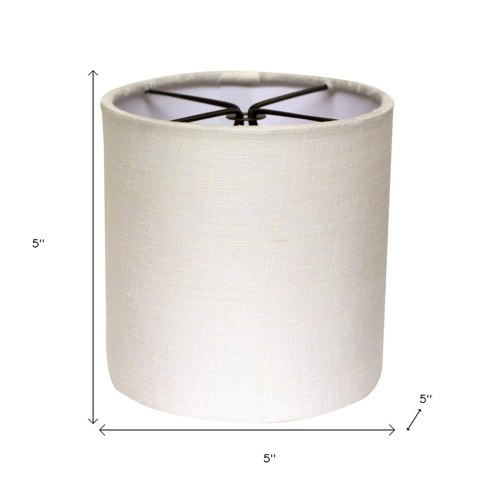 Snow Linen Drum Lamp Shade — view 8
