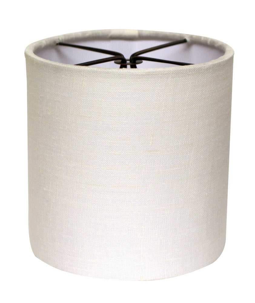 6" Snow Set of 6 Drum Chandelier Linen Lampshades — view 1