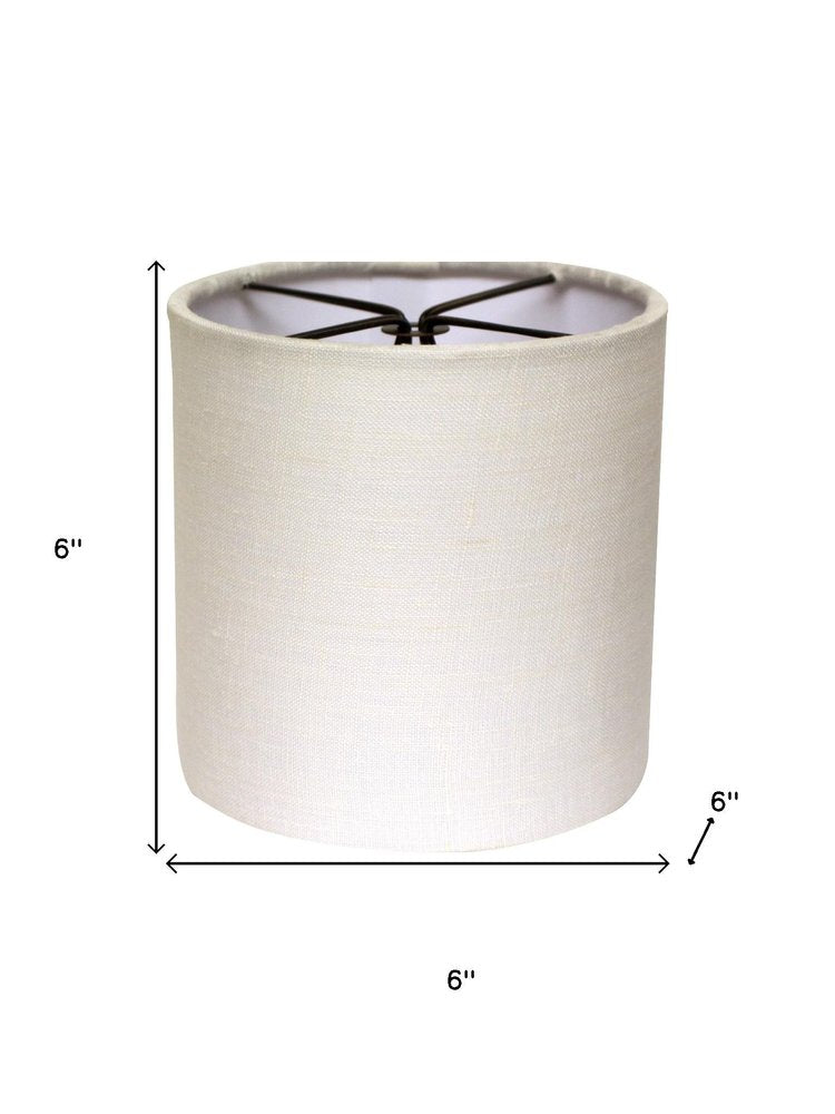 6" Snow Set of 6 Drum Chandelier Linen Lampshades — view 8