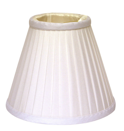 5" White Set of 6 Slanted Pleat Chandelier Silk Lampshades