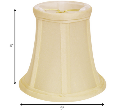 5" Ivory Slanted Set of 6 Chandelier Dupioni Lampshades