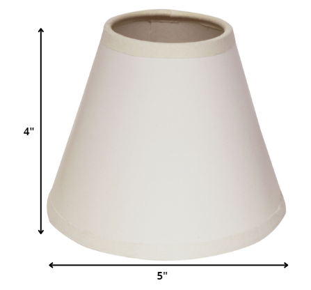 5" Gloss White with White  Set of 6 Chandelier Parchment Lampshades