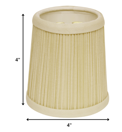 4" Ivory Set of 6 Chandelier Broadcloth Lampshades