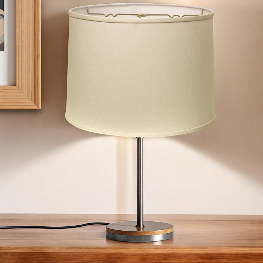 Ivory No Slub Innsbruck Drum Lamp Shade — view 5