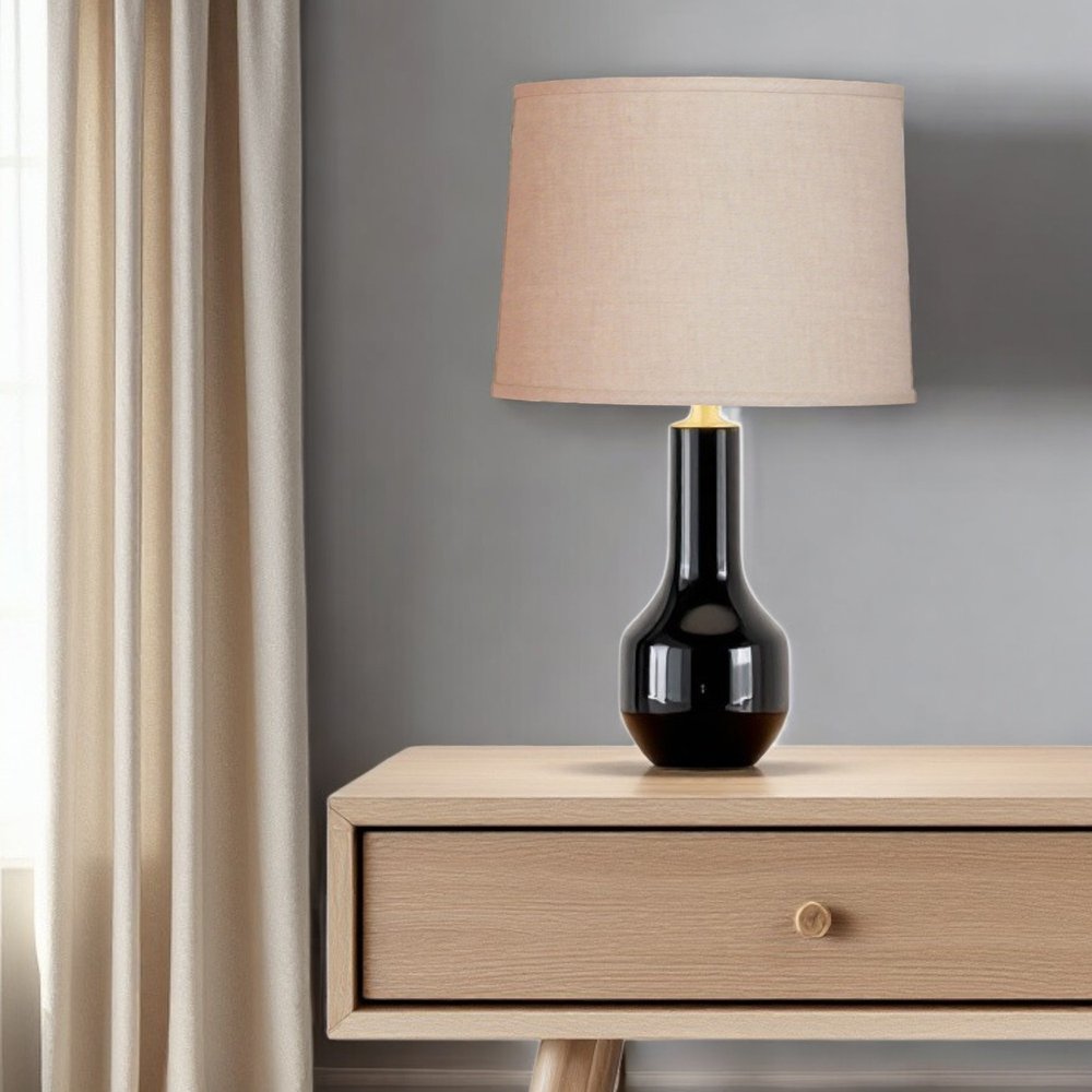 Dark Brown Linen Drum Lamp Shade HomeRoots