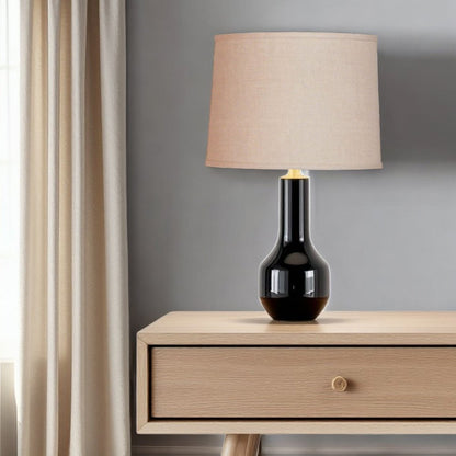 Dark Brown Linen Drum Lamp Shade HomeRoots