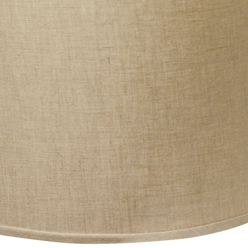 Dark Brown Linen Drum Lamp Shade — view 4