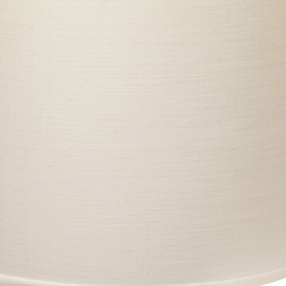 13" White Throwback Drum Linen Lampshade