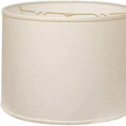 13" White Throwback Drum Linen Lampshade