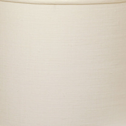 13" White Throwback Drum Linen Lampshade