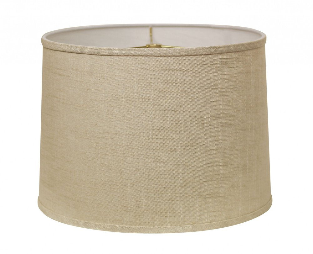 Light Yellow Linen Drum Lamp Shade — view 1