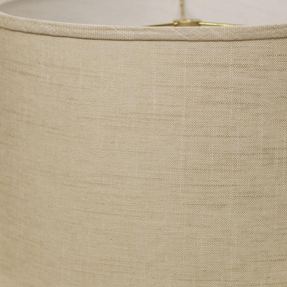 Light Yellow Linen Drum Lamp Shade — view 4