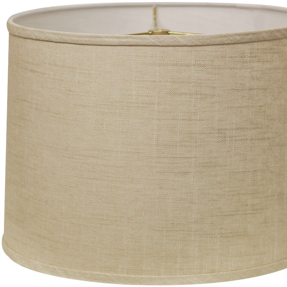 14" Light Wheat Throwback Drum Linen Lampshade