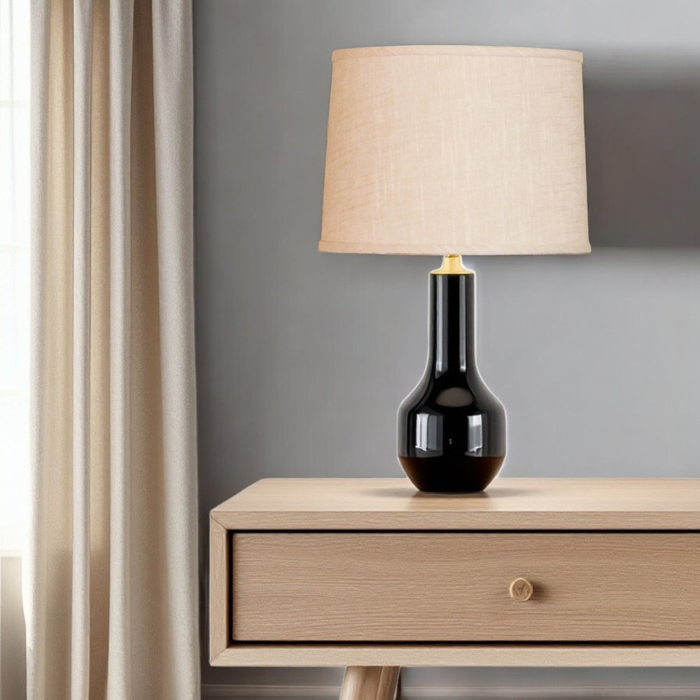 Light Yellow Linen Drum Lamp Shade — view 3