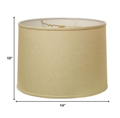 14" Parchment Biege Throwback Drum Linen Lampshade