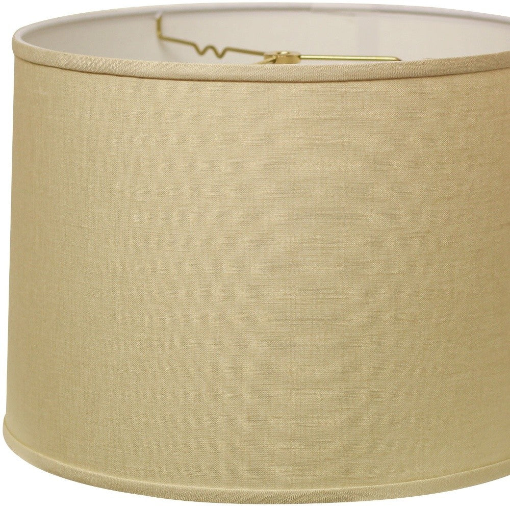 14" Parchment Biege Throwback Drum Linen Lampshade