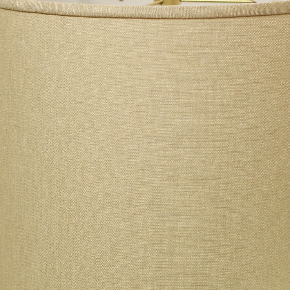 14" Parchment Biege Throwback Drum Linen Lampshade