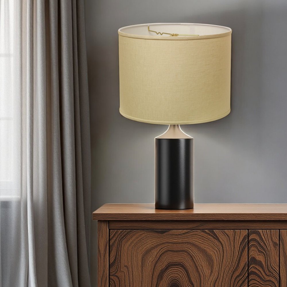 Beige Linen Drum Lamp Shade — view 5