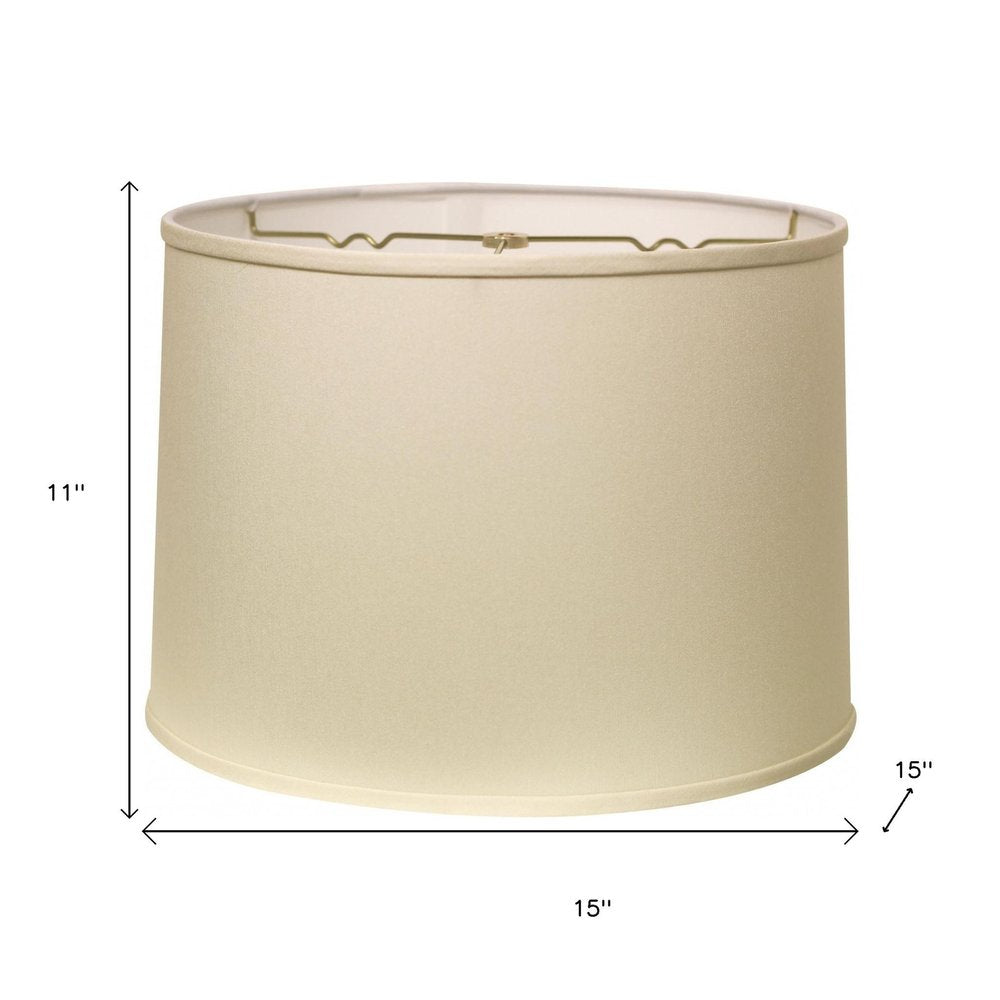 Ivory No Slub Innsbruck Drum Lamp Shade — view 6