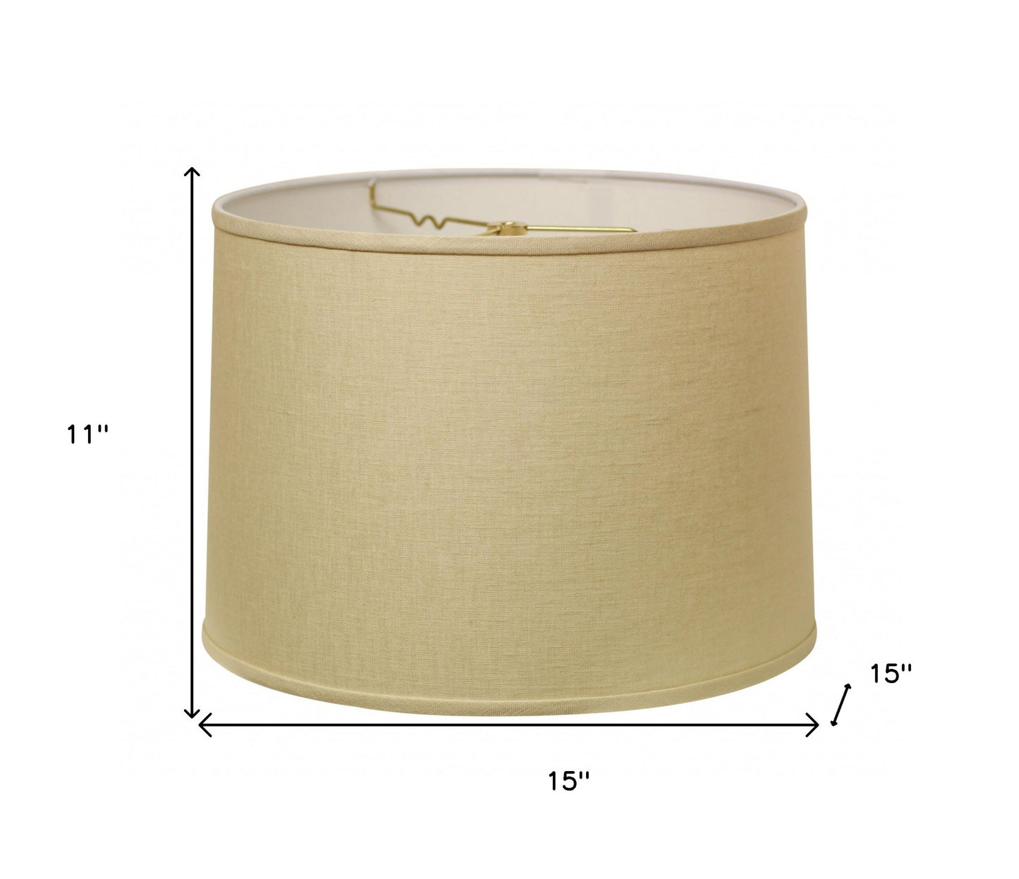 15" Parchment Biege Throwback Drum Linen Lampshade