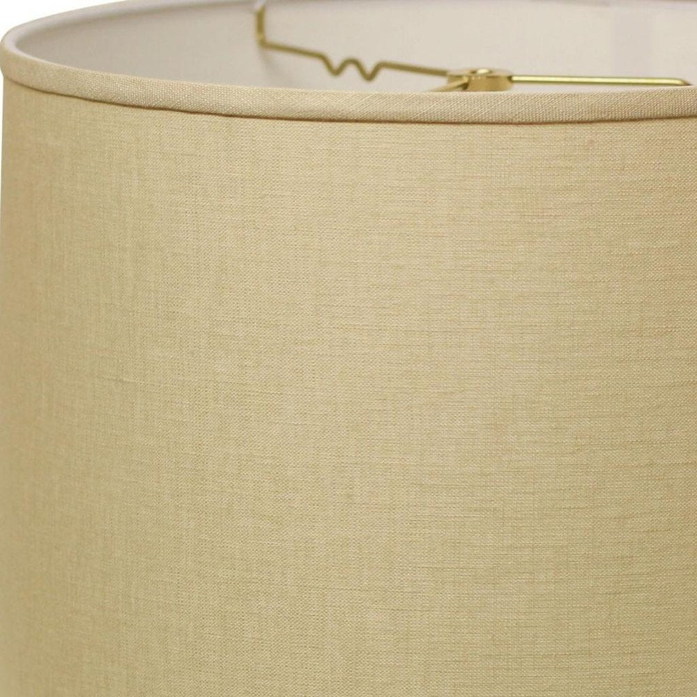 Dark Brown Linen Drum Lamp Shade — view 4