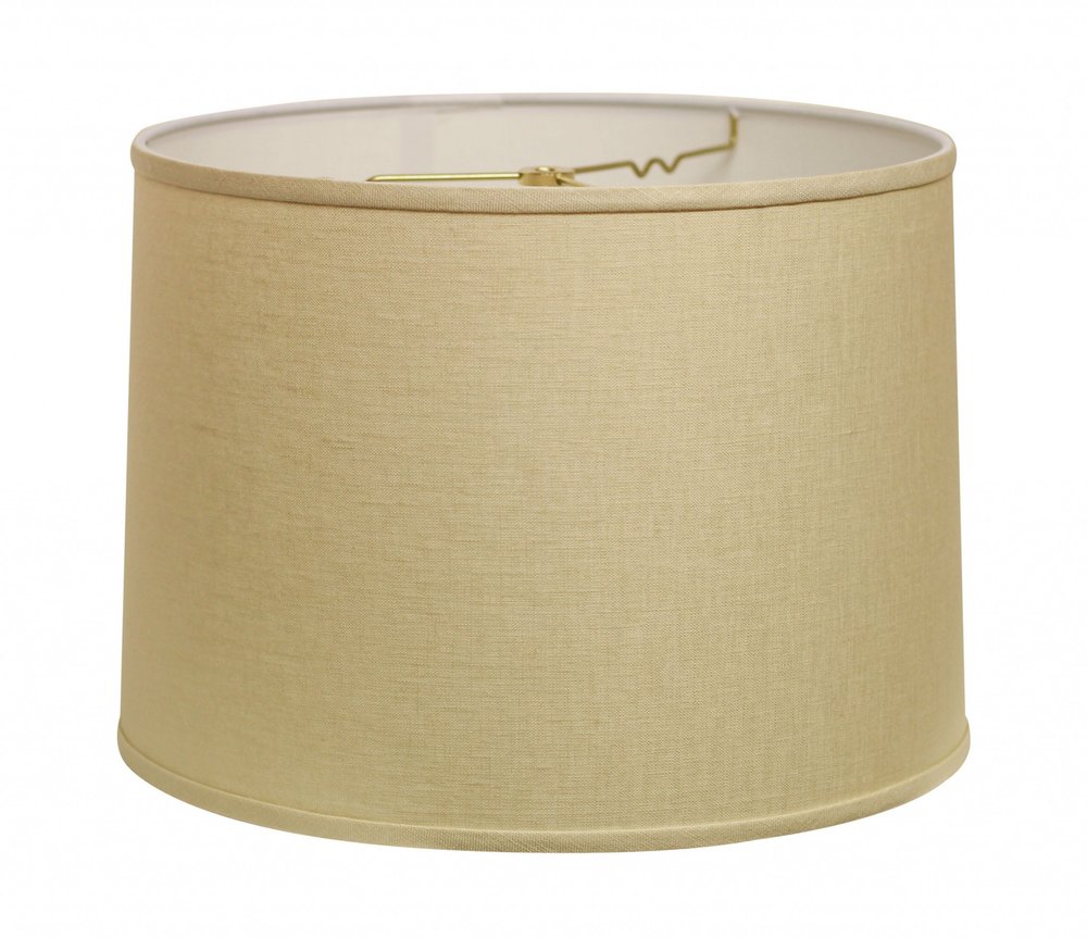 Dark Brown Linen Drum Lamp Shade — view 2