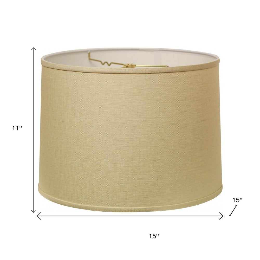 Dark Brown Linen Drum Lamp Shade — view 5