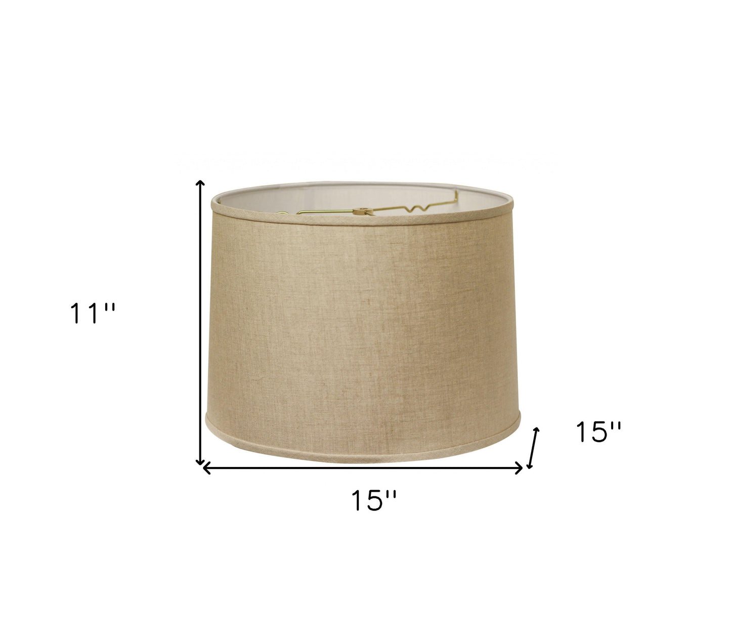 15" Parchment Biege Throwback Drum Linen Lampshade