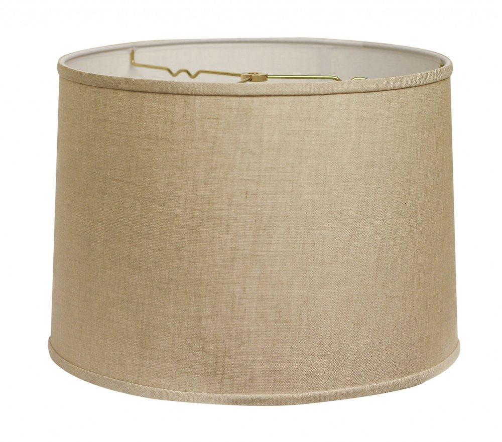 Dark Brown Linen Drum Lamp Shade — view 6
