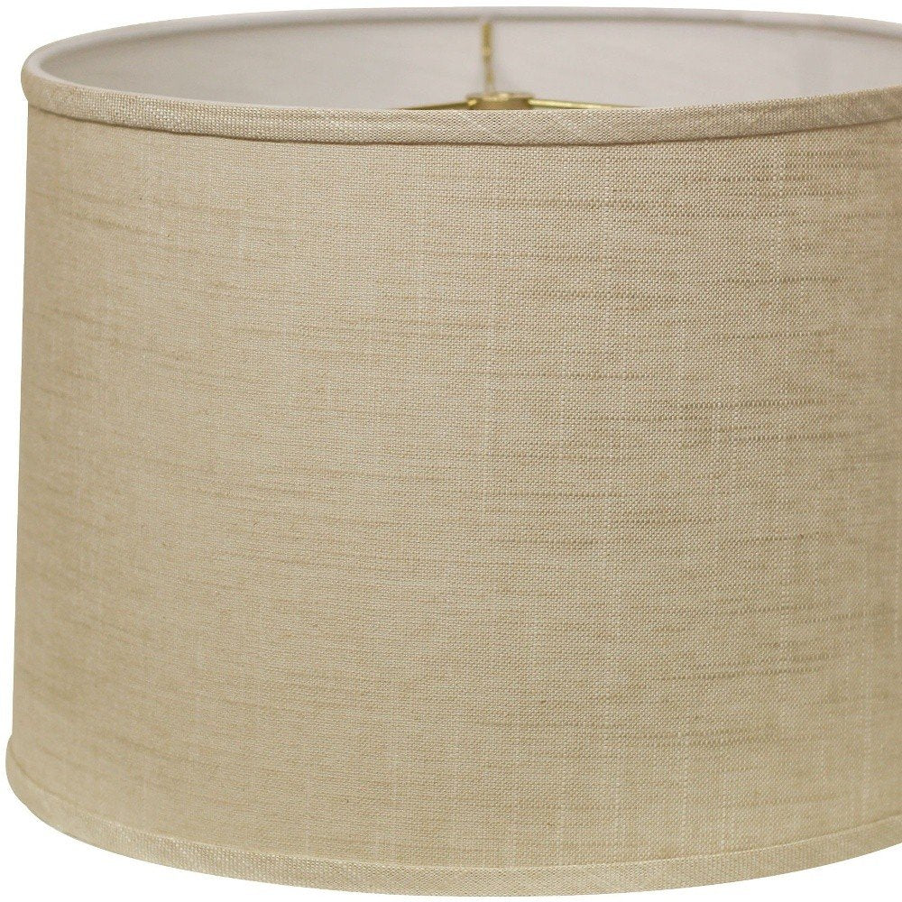 Light Yellow Linen Drum Lamp Shade — view 2