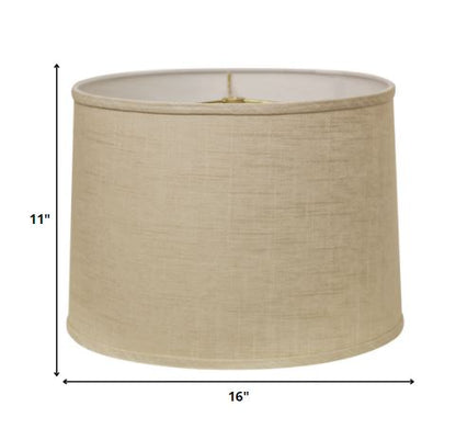 16" Light Wheat Throwback Drum Linen Lampshade