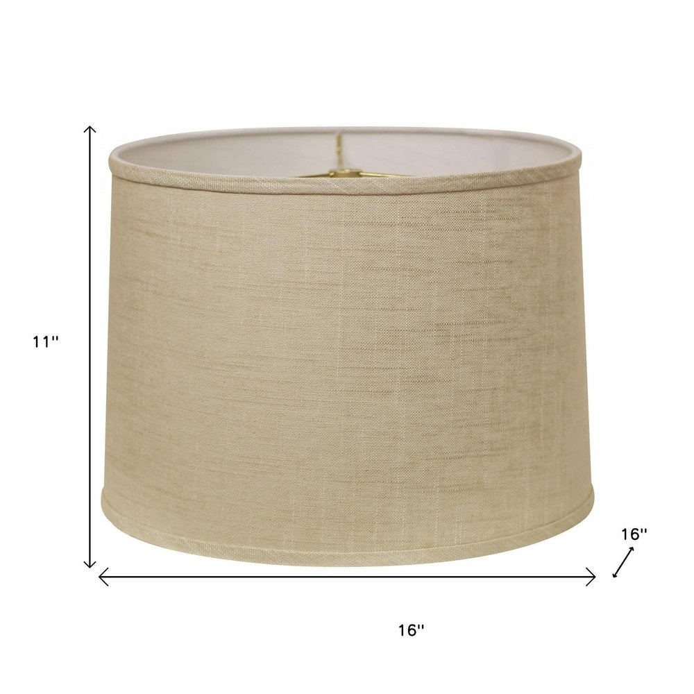 Light Yellow Linen Drum Lamp Shade — view 7