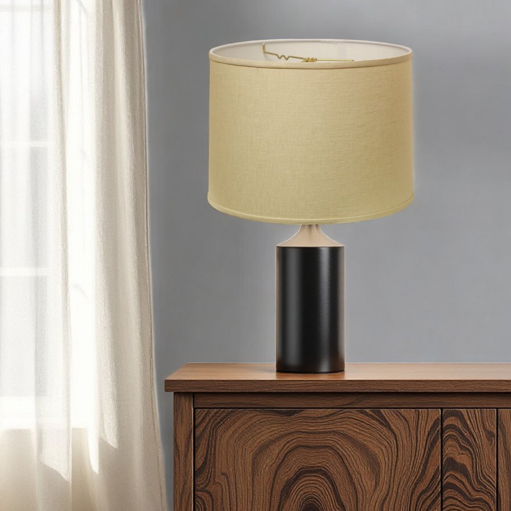 Beige Linen Drum Lamp Shade — view 5