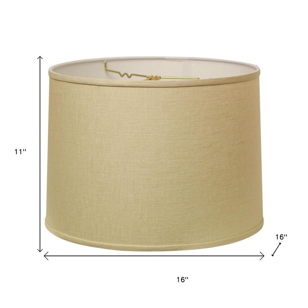 Beige Linen Drum Lamp Shade — view 6