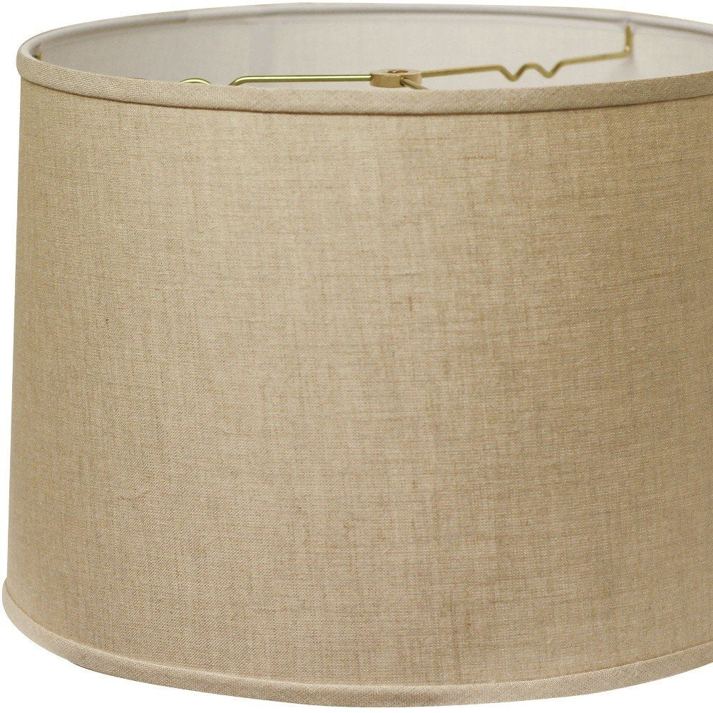 White Linen Drum Lamp Shade — view 3
