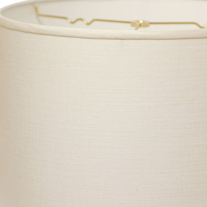 16" White Throwback Drum Linen Lampshade