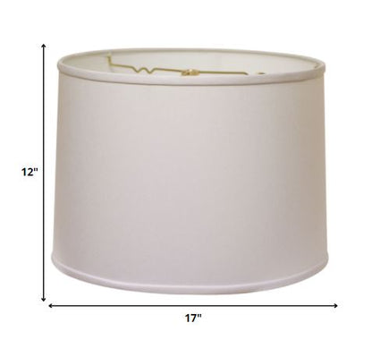 17" White Throwback Drum No Slub Lampshade - FurniFindUSA