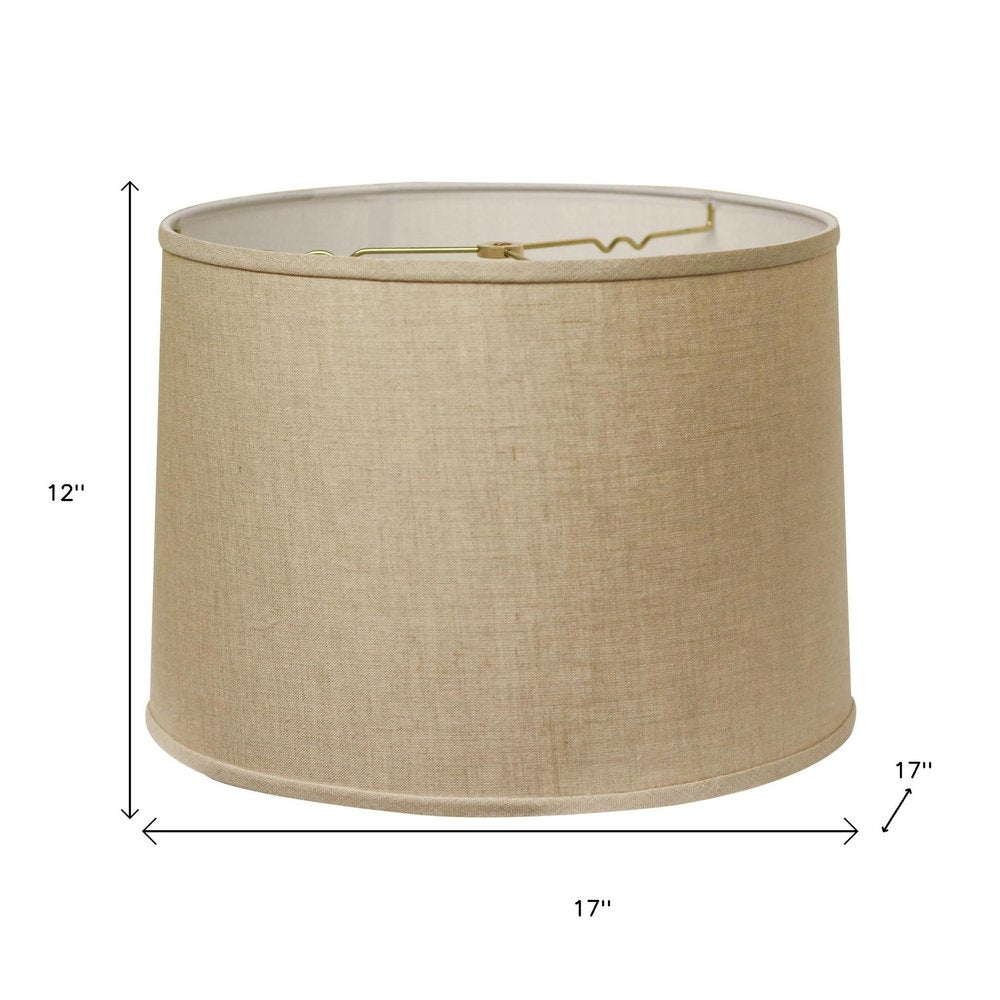 Dark Brown Linen Drum Lamp Shade — view 8