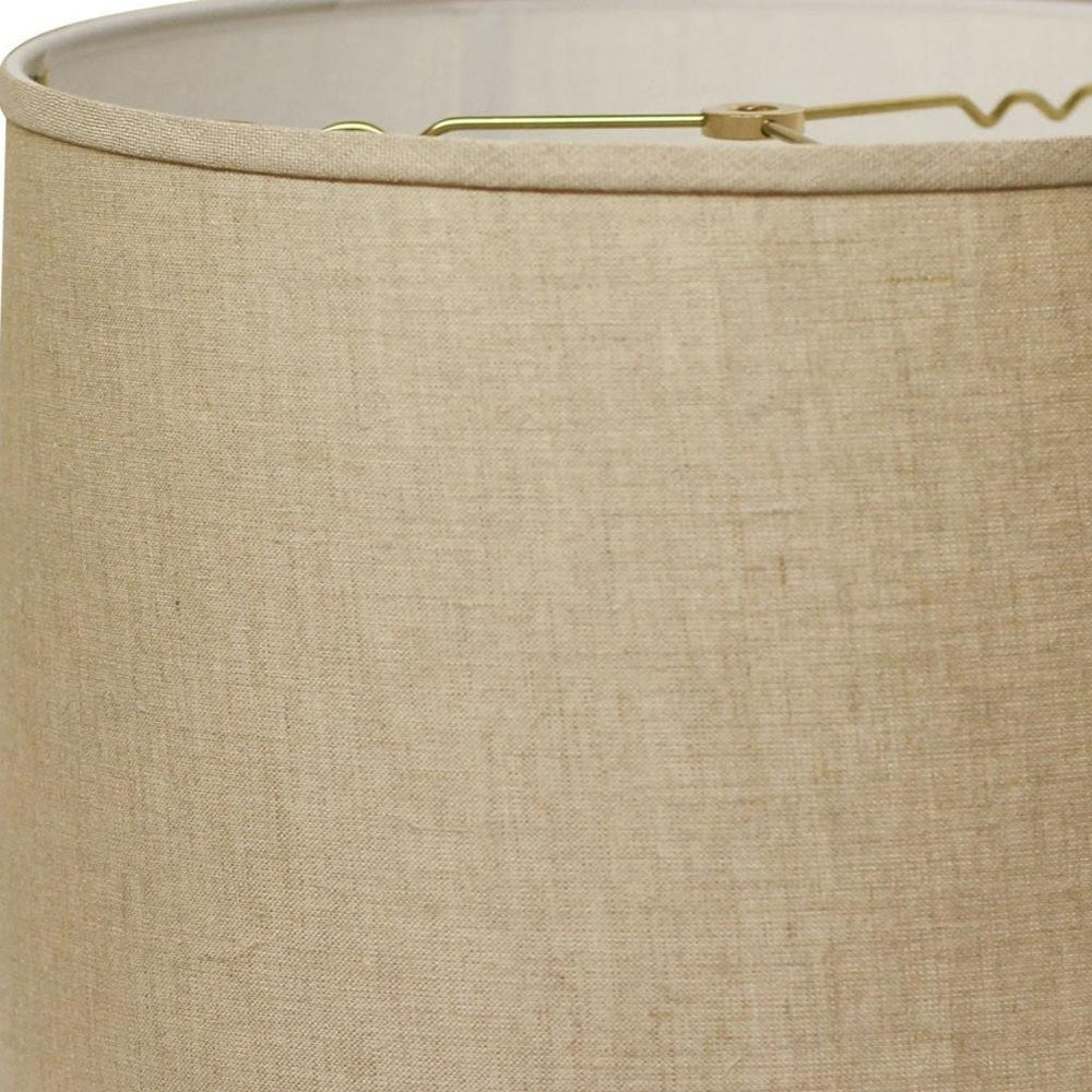 Dark Brown Linen Drum Lamp Shade — view 6