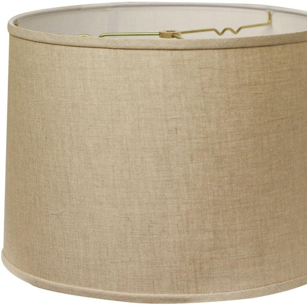 Dark Brown Linen Drum Lamp Shade — view 7