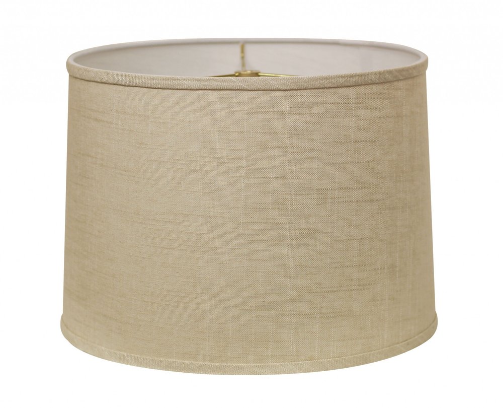 Light Yellow Linen Drum Lamp Shade — view 1